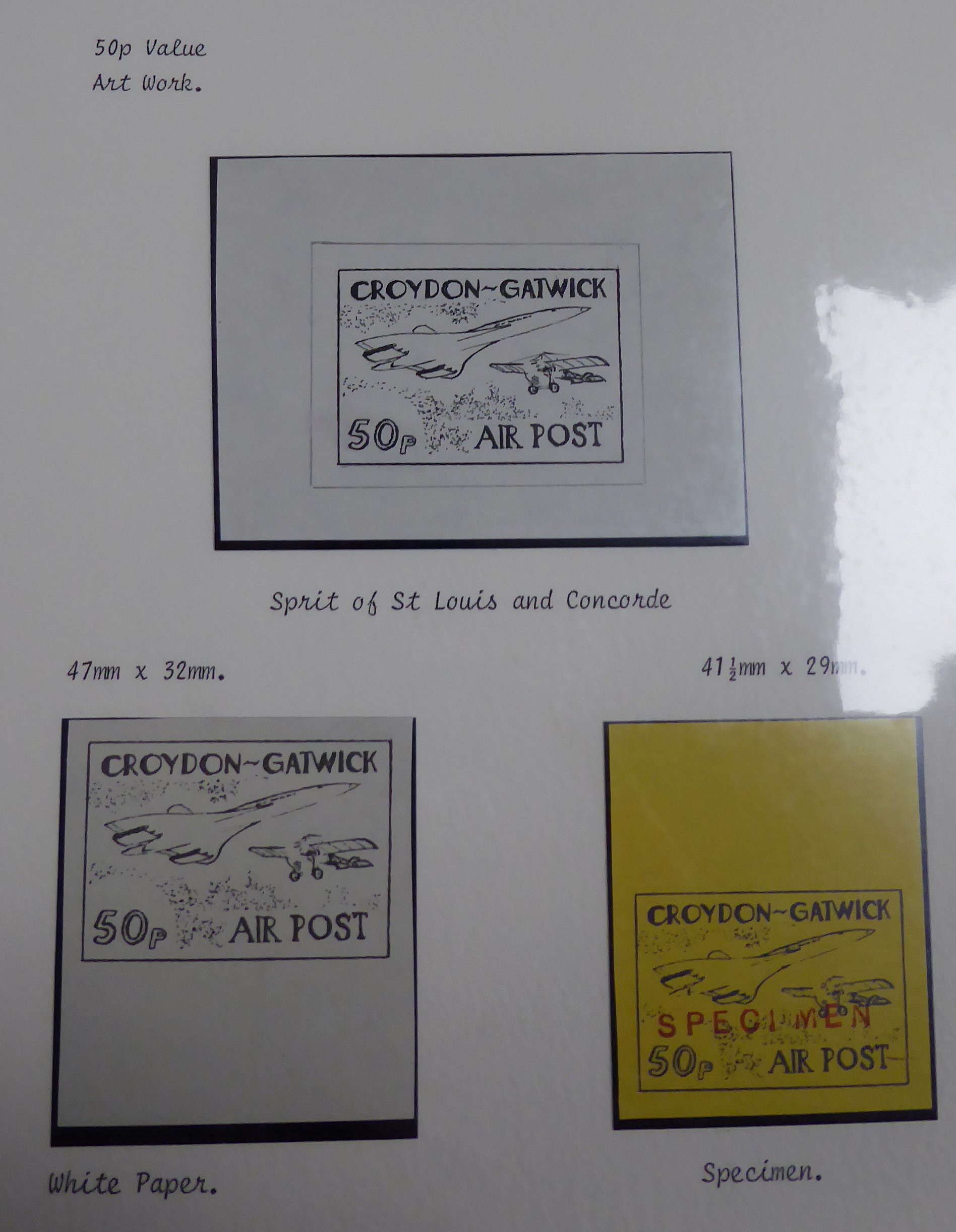 Croydon Gatwick Strike Post Stamps 1971 50p Concorde issue ex Brian Asquith collection